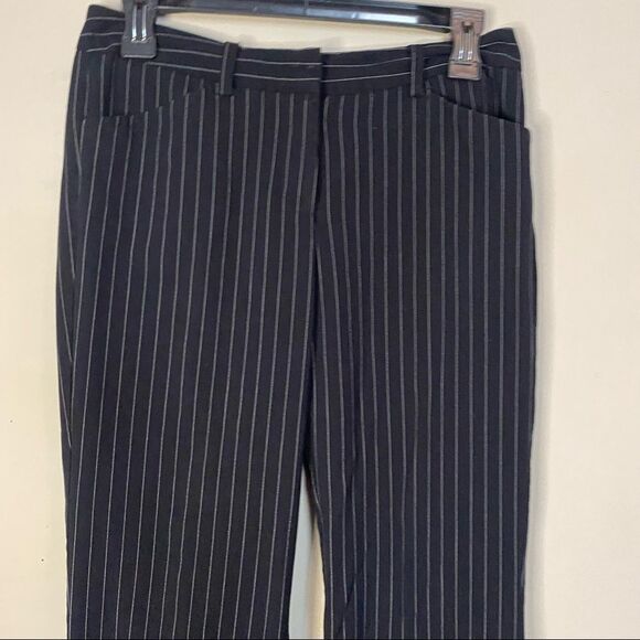 CHARLOTTE Black Striped Career Office Wide Leg Dress Pants - Picture 3 of 7